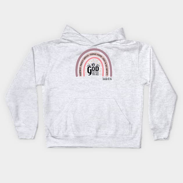 Waymaker GOD (text) Kids Hoodie by PersianFMts